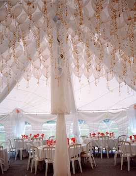PHOTO:  Steve Thurston  "...party tent with balloon canopy..."